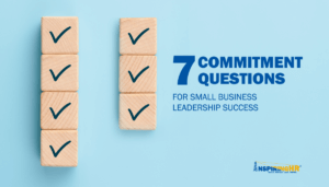 Seven boxes containing check marks related to commitment questions.