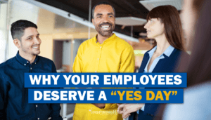 Happy employees having a meeting