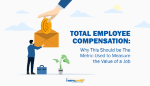 Total employee compensation: Outstretched hand putting money into an envelope