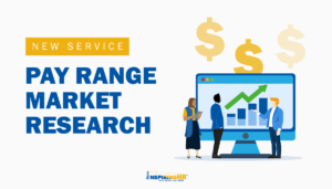 Pay Range Market Research: People looking at computer screen with results chart.